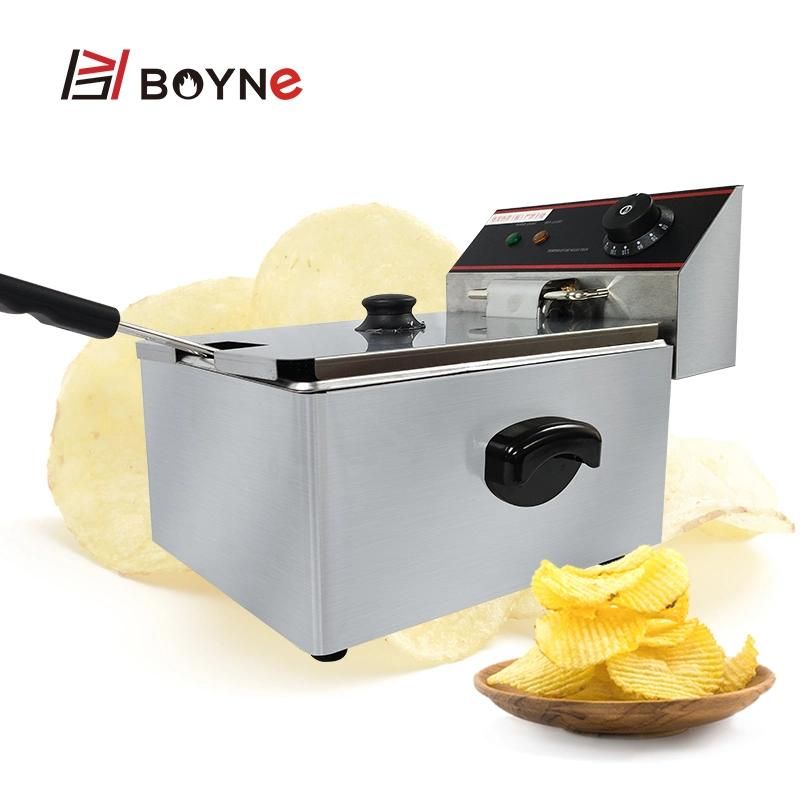 6 Liter Commercial Stainless Steel Table Top Deep Fryer