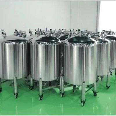 Food Grade Stainless Steel Storage Tank with Wheels and Platform