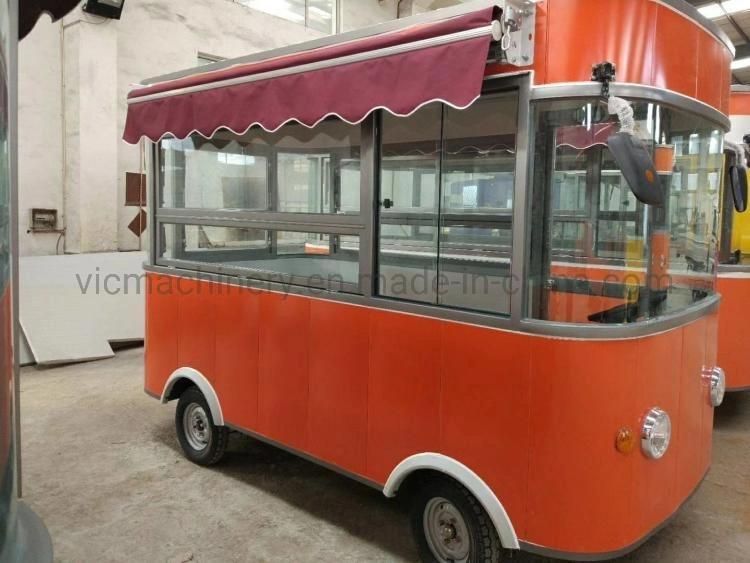 four wheels Electric mobile fast food kiosk