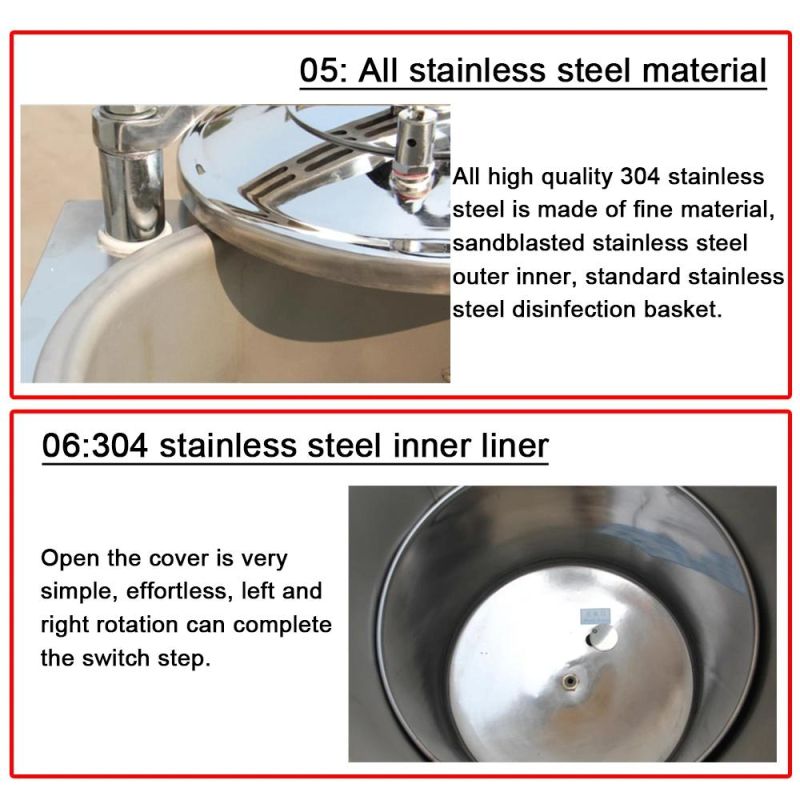 Stainless Steel Vertical High Pressure Steam Sterilizer Autoclave