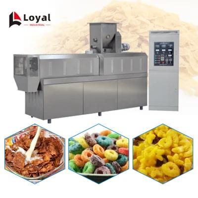 Breakfast Cereal Extrusion Production Line Chocos Corn Flakes Making Machine