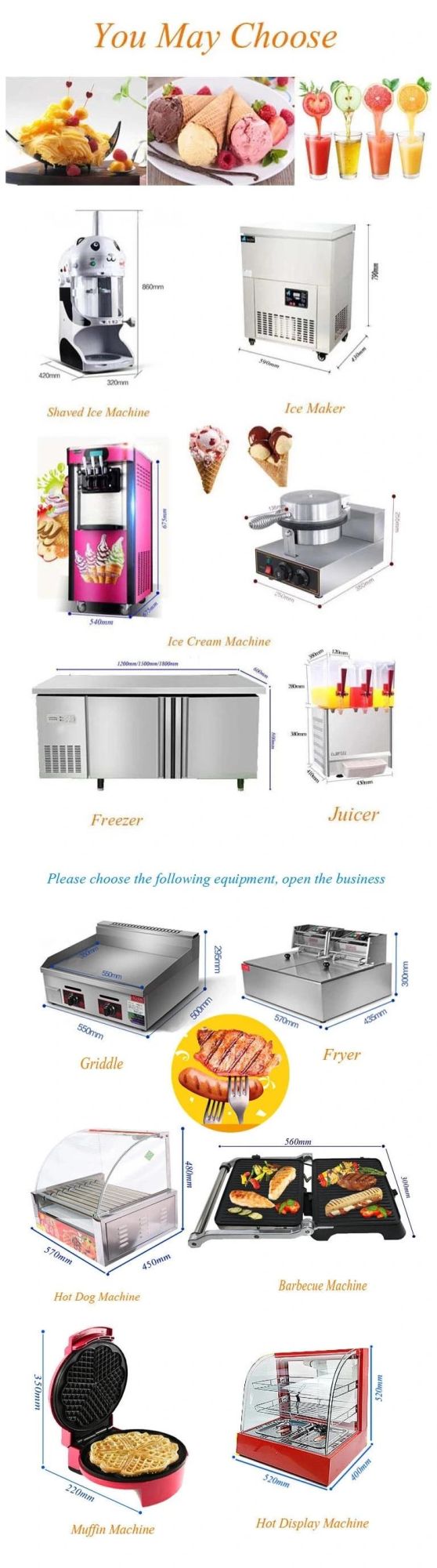 New Model Can Be Customized Logo Mobile Ice Cream Food Trailers, Modern Mobile Food Cart