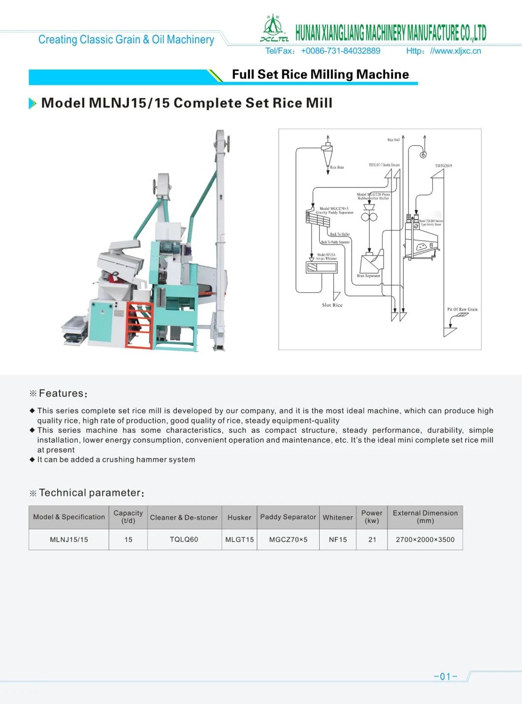 China CE Top Quality Rice Milling Plant Manufacturer for Series Rice Mill Machine Ctnm15 Which Rice Milling Plant Capacity Arrive 15tons Per Day