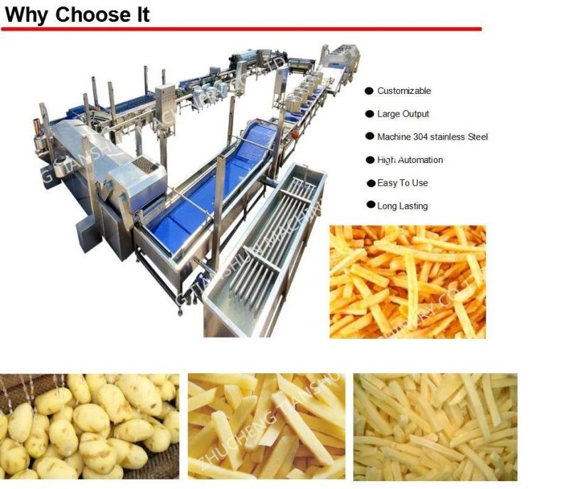 1000kg/H Frozen French Fries Processing Line Machine