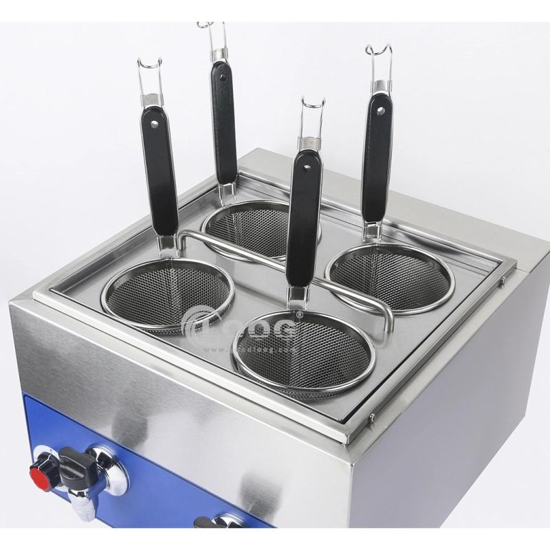 China Pasta Cooking Station Factory Wholesale Commercial Countertop Stainless Steel Electric Noodle Cooker with 4 Baskets