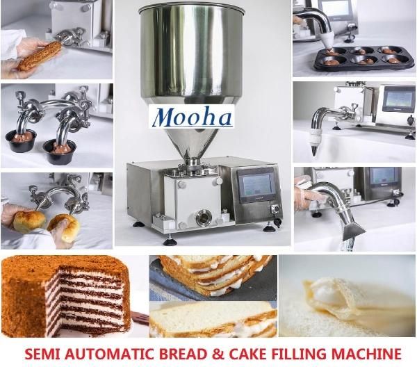 Automatic Cake Bread Cream Filling Machine Jam Bun Puff Peanut Butter Injector Donut Bakery Machines Roller Paste Filler