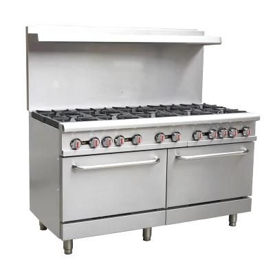 10 Gas Burners with Gas Oven, Economy Cooking Range