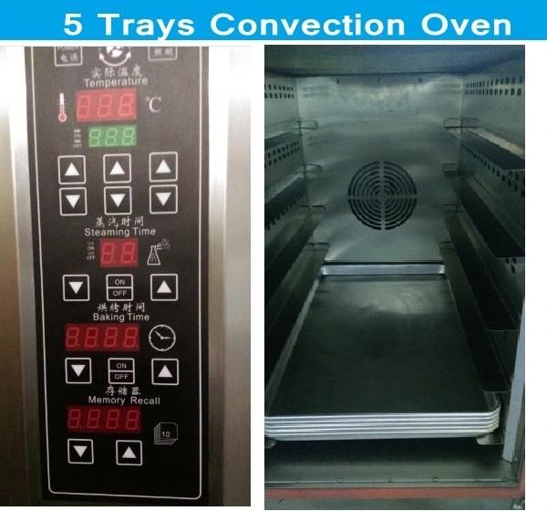 Commercial 5 Trays Bread Baking Equipment Bakery Machines Pastry Snacks Baked Electric Convection Oven for Sale