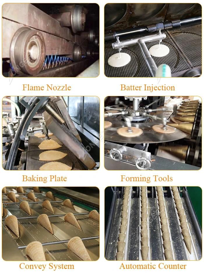 Automatic Waffle Bowl Crunchy Cone Manufacturing Ice-Cream Cone Rolling Machine