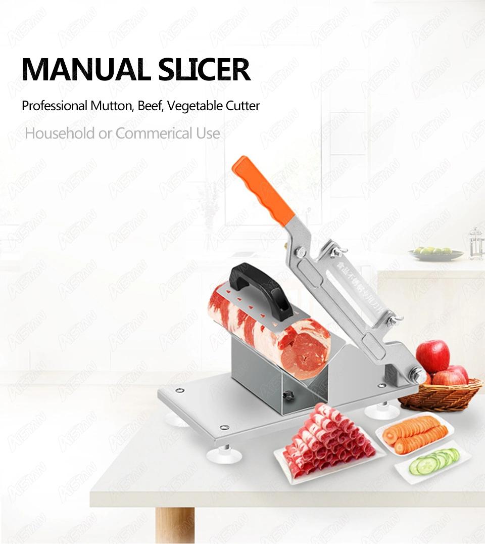 Hrs6 Manual Handheld Frozened Meat Mutton Ham Vegetable Slicer Cutter Machine Stainless Steel Mini Counter Top