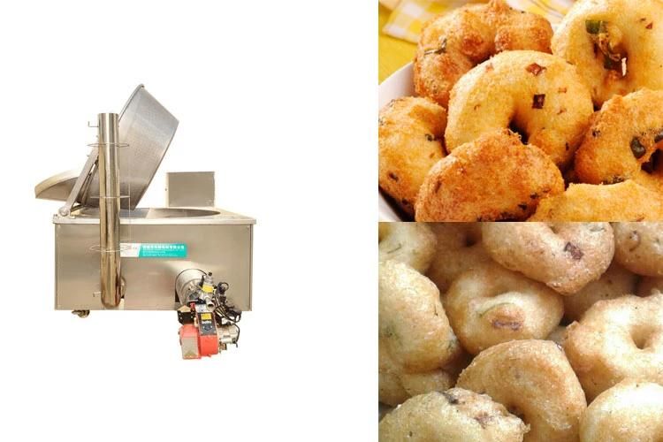 Gas Heating Batch Type Snack Foods Frying Automatic Fryer for Medu Wada