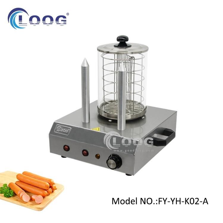 220V/110V Kitchen Appliance Sausage Making Grill with 2 Aluminum Buns Spikes Electric Lolly Sticks Hot Dog Roller Bread Baking Warmer