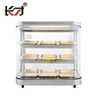 Dzcf-3f 9p Commercial Electric Curved Glass Hot Food Warmer Display Showcase