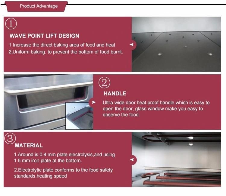 Commercial One Layer Three Trays Stainless Steel Bread Electric Bakery Oven