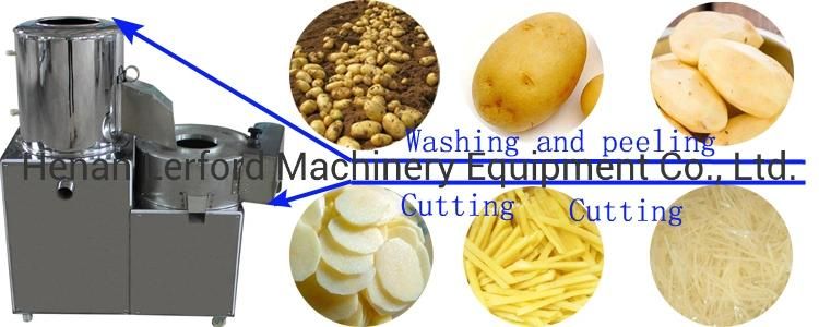 Electric Potato Vegetable Washing Peeling Potato Chips Cutting Machine Price