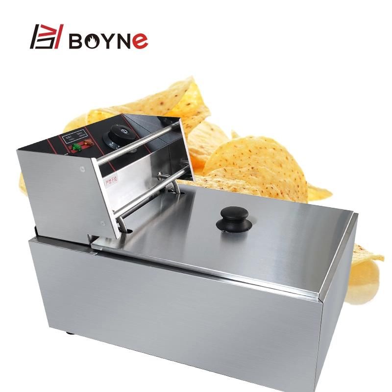 Fast Food Single Tank Fryer Electrical 8L Deep Fryer