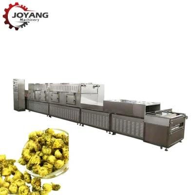 CE Certification Tunnel Osmanthus Flower Tea Microwave Drying Fixing Machinery