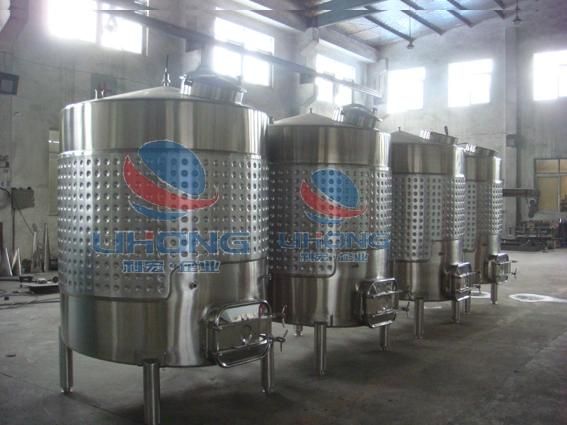 Stainless Steel Sanitary Grade Wine Storage Tank with Side Manhole & Dimple Jacket