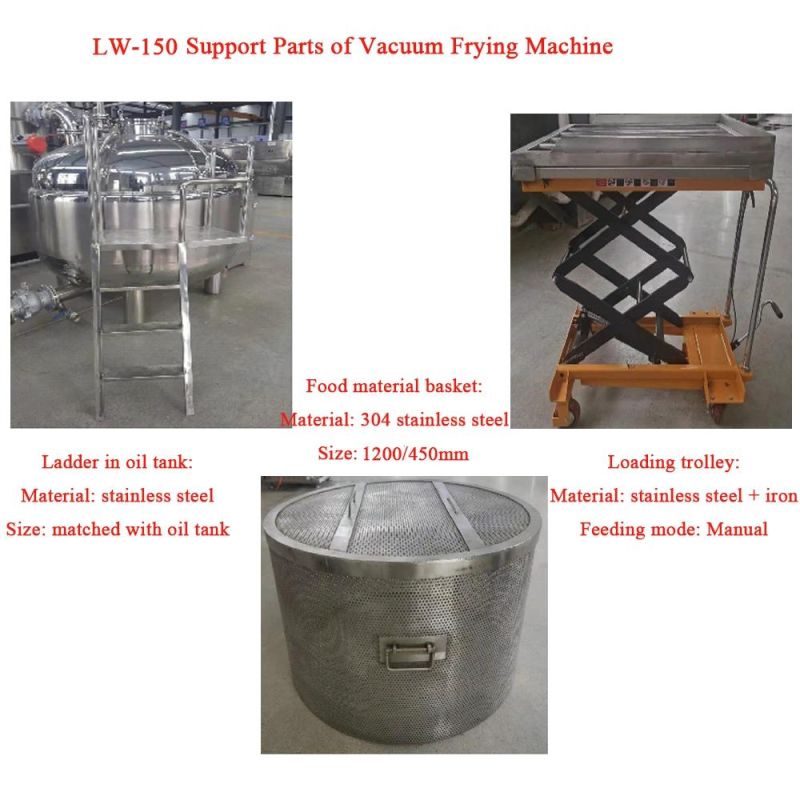 150kgs Onion Peanut Okra Potato Chips Vacuum Frying Machine