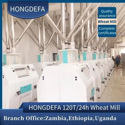 Automatic 120t/24h Flour Processing Mill Wheat Milling Machine for Africa