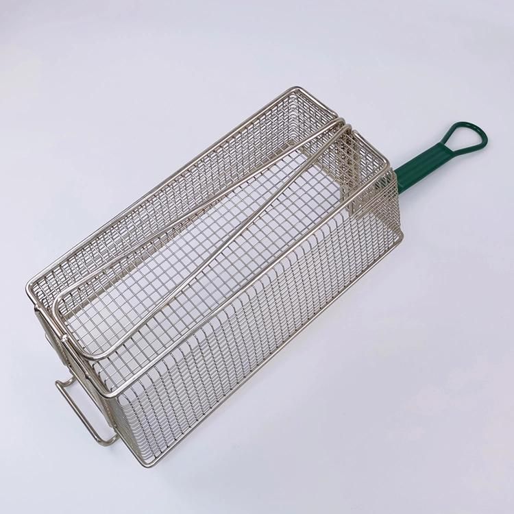 Restaurant Kitchen Equipment Rectangle Commercial Iron Fryer Basket French Fries Wire Mesh Deep Fry Basket