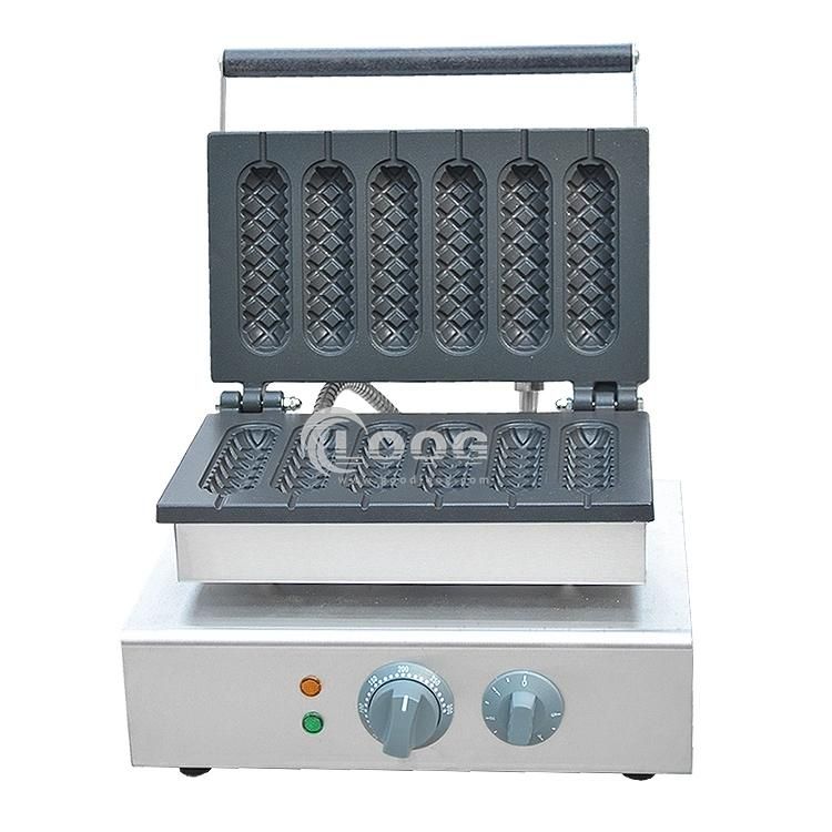 Commercial Waffle Stick Machine Non-Stick 6 PCS Crispy Waffle Dog Maker