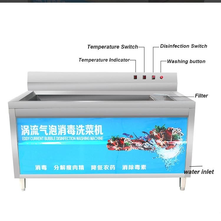 Automated Leafy Vegetable Fruit Lettuce Cabbage Bubble Washing Ozone Washer Cleaning Machine