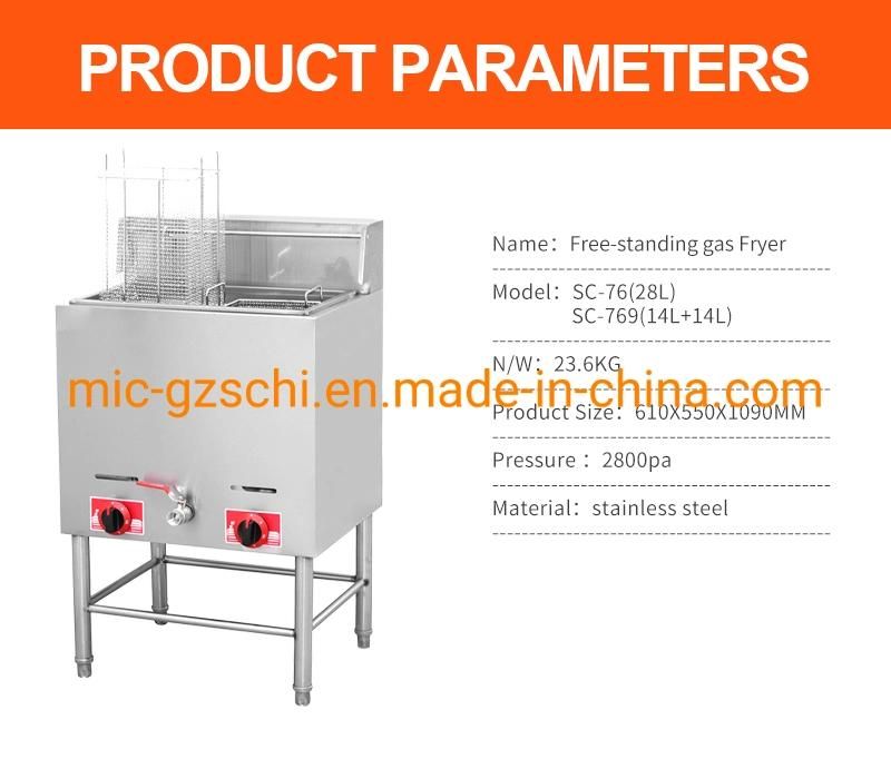 Free-Standing Gas Fryer for Frying Potato & Chicken