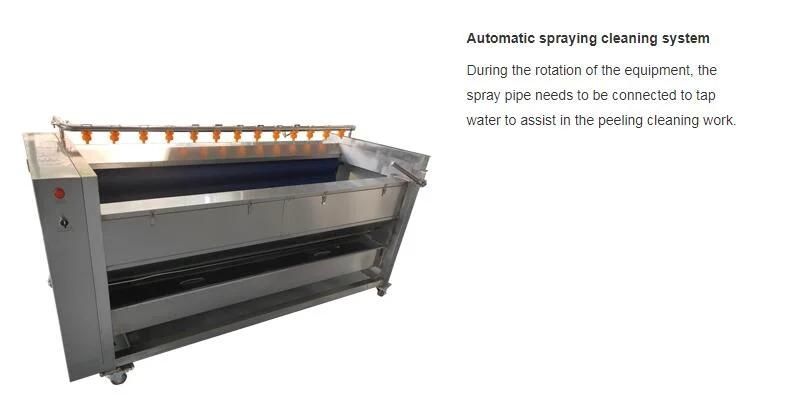 Potato Brush Washing Cleaning and Peeling Machine