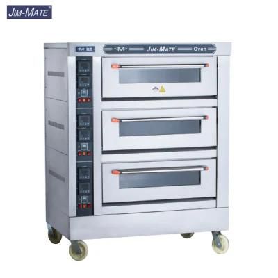 3 Decks 6 Trays Bakery Equipment Commercial Electric Deck Cake Bread Baking Pizza Oven