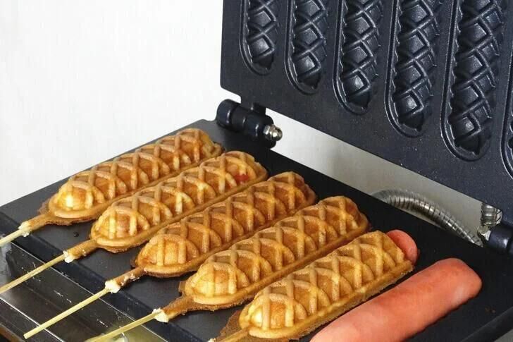 Electric 5 Sticks Crisp Machine Waffle Hot Dog Maker for Sale