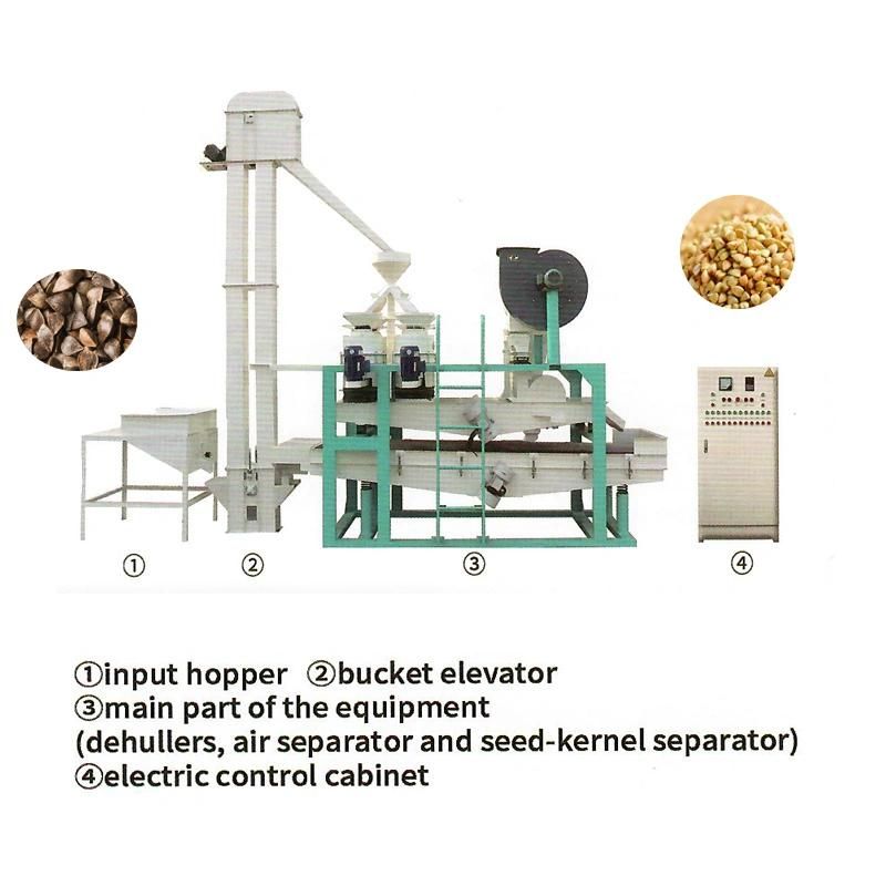 Medium Grain Rice Machine Line Buckwheat Hulling Peeling Cleaning Sheller Machine