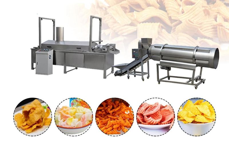 Factory Puff Snack Stainless Steel Fryer Commercial Potato Flakes Deep Fat Fryer Industrial Pellet Deep Frying Equipment