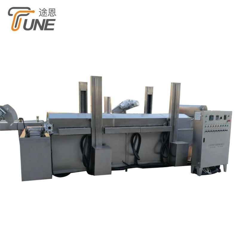 Continuous Healthy Belt Type Fryer for Frying Potato Chips, Beans, Snack Pellets