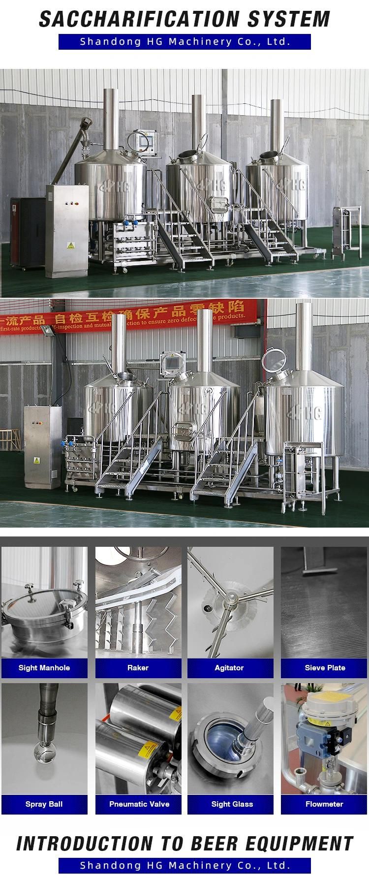 Turnkey Project Beer Brewery Equipment 5bbl 10bbl 15bbl 20bbl 1000L Whole Set Beer Brewing Equipment