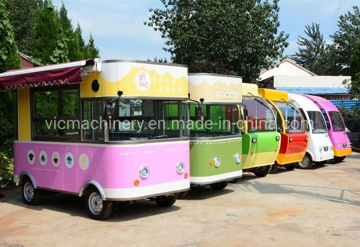 Customized mobile food cart with four wheels