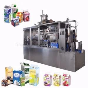 Yogurt Milk Soup Mineral Water Wine Rooftop Box Gable Top Brick Carton Filling Machine