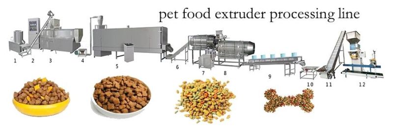 Double Screw Pet Dog Food Pellet Animal Feed Production Line Making Extruder Machinery