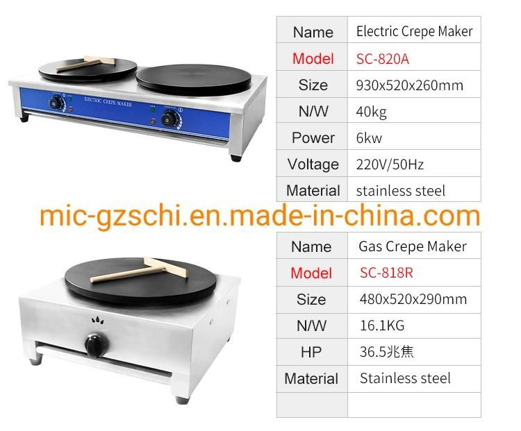 Double Head Electric Crepe Maker Crepe Pancake Machine Sc-820A