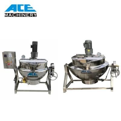 High Quality Industrial Vertival Cooking Jacket Kettle with High Shear Emulsifier Mixer ...