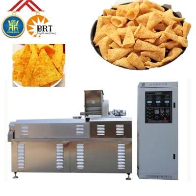 Corn Maize Snack Chips Extruder Bugles Fried Food Production Line Making Machine