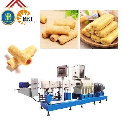 Finger Pillow Shape Core Filling Snack Food Making Machine Double Screw Extruder Core ...
