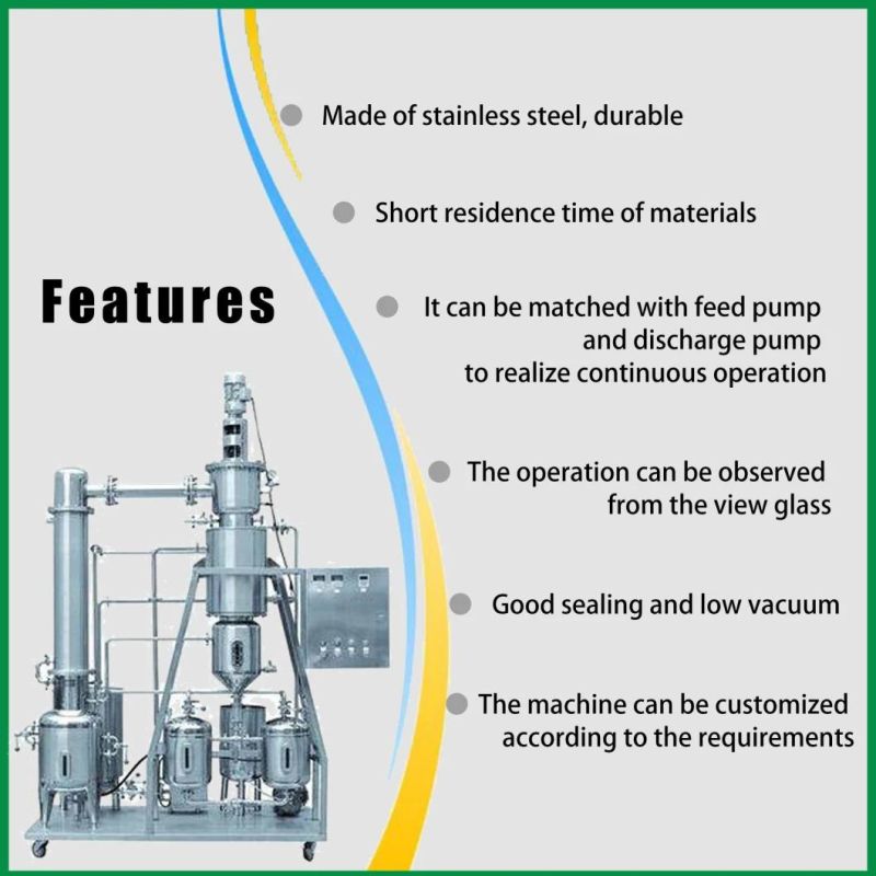 Industrial Vacuum Oil Distillation Equipment Scraper Thin Film Evaporator