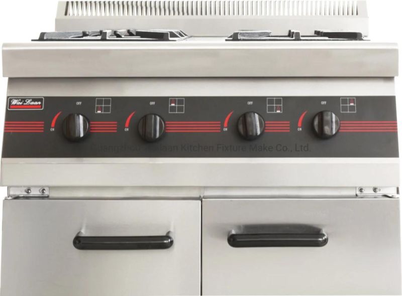 Factory Direct Sale Commercial Kitchen Equipment Stainless Steel 6-Burner Gas Cooking Range Cookware