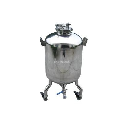 Food Grade Beverage Mobile Mixing Juice Storage Tank Stainless Steel Tank with Wheels