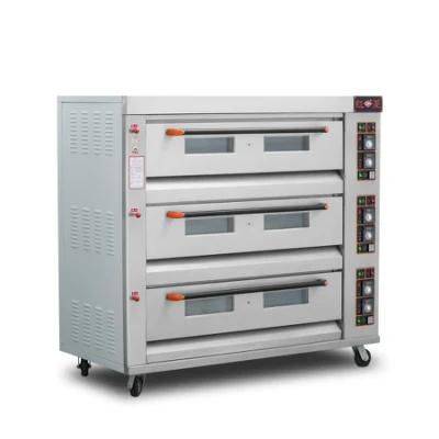 Professional Bakery Machine 3 Deck 9 Tray Gas Oven From Hongling
