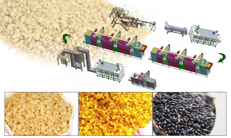 Broken Rice Reusing Production Line Vitamin Rice Machinery Extruded Rice Making Machinery