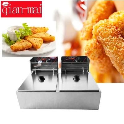 Popular Commercial Electric Chip Chicken Fryer with 5.5L*2 Tank