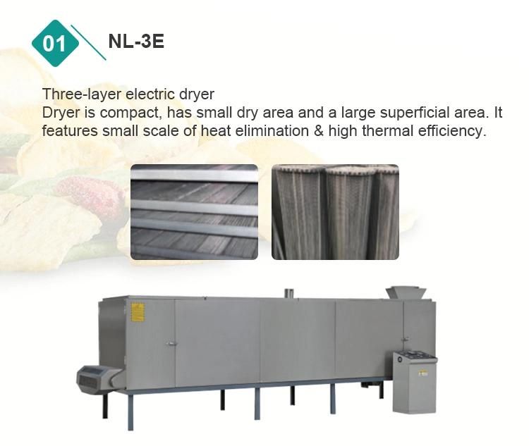 3 Layer Diesel Oil Gas Puffed Foods Drying Machine