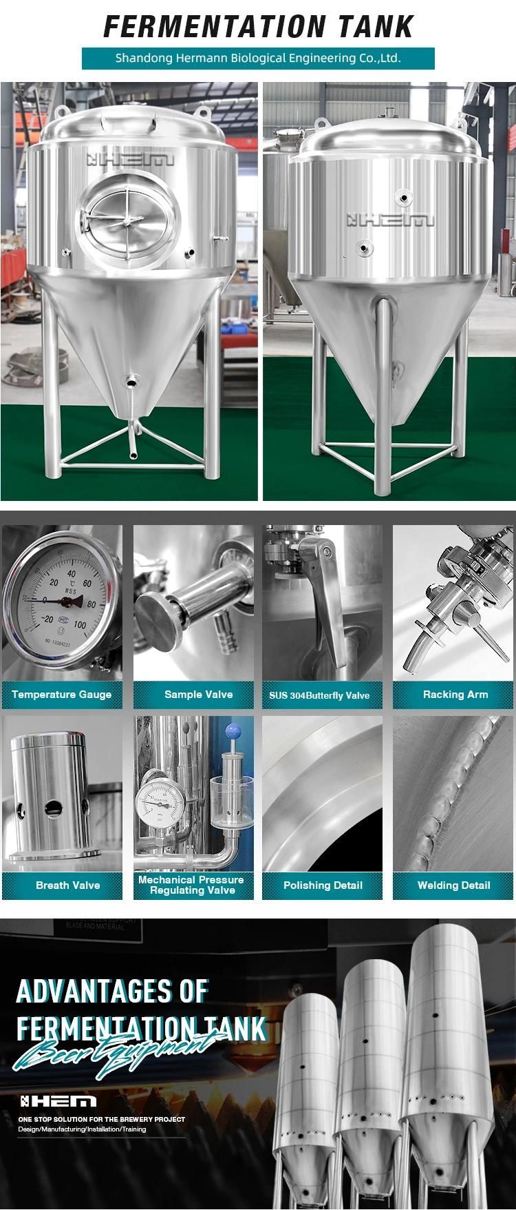 5bbl 10bbl 15bbl 20bbl Beer Conical Fermenter Fermenting Tank Fermenting Equipment Turnkey Project for Sale